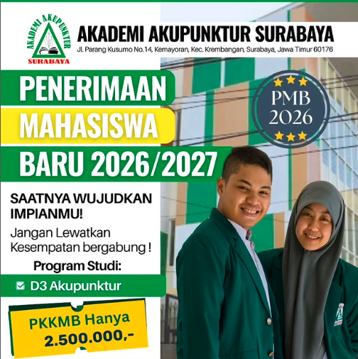 Poster PMB Akademi Akupunktur Surabaya